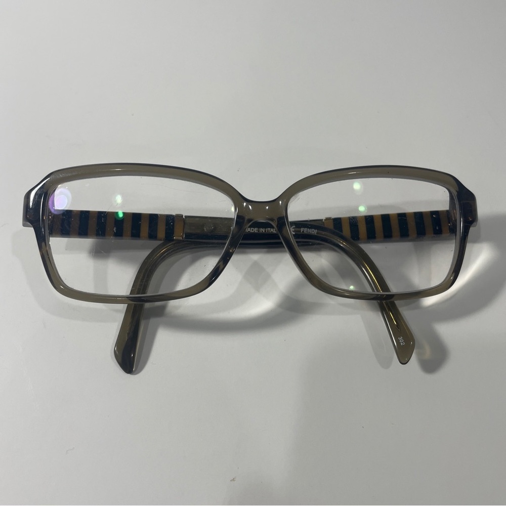Women’s Authentic FENDI F1001 317 Eyeglasses Frame Italy 54-14-135 Beige Gold